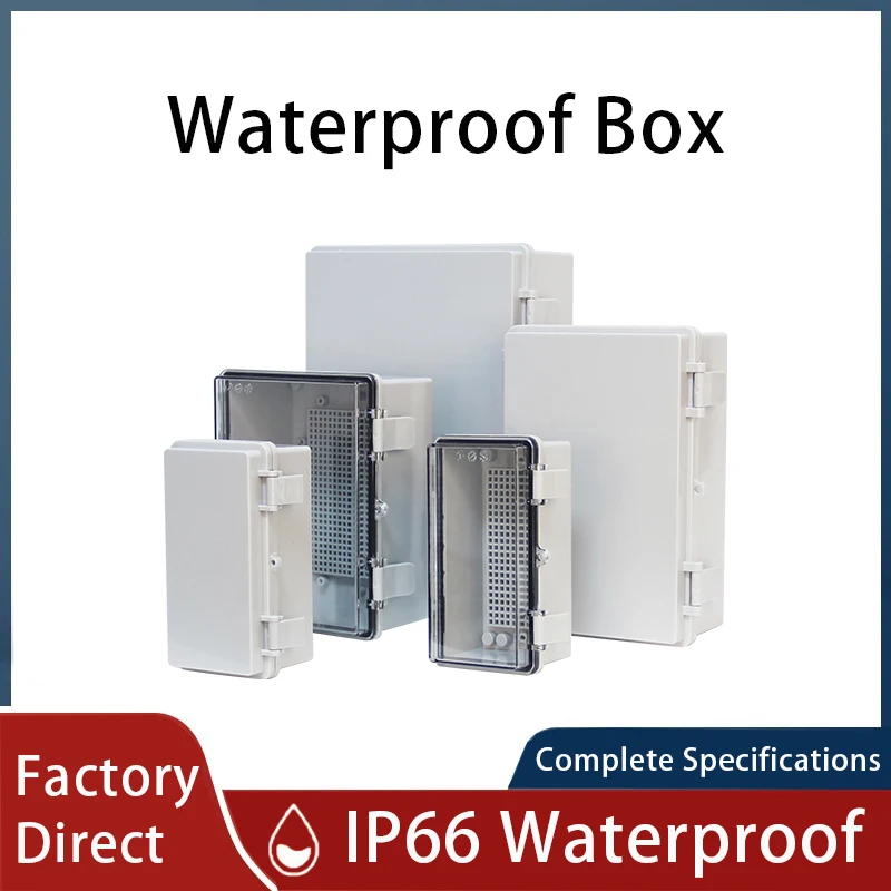 IP66 Waterproof Junction Box Gray/Transparent Electrical Enclosure ABS Plastic Connections Box Outdoor Power Distribution Case