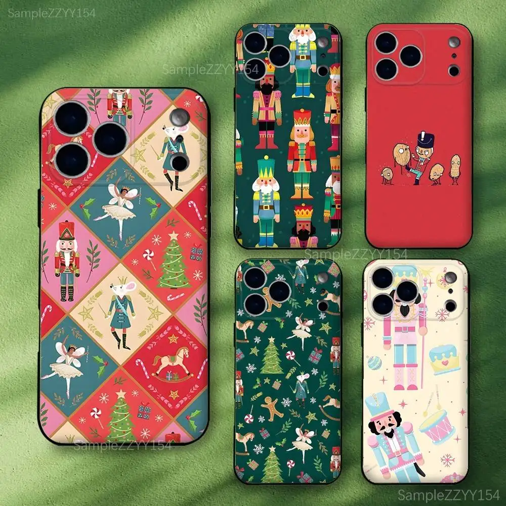 

Nutcracker Christmas Phone Case For iPhone 17,16,15,14,13,12,Pro,Max,Plus,E,SE4,Air,Mini Black Soft Funda