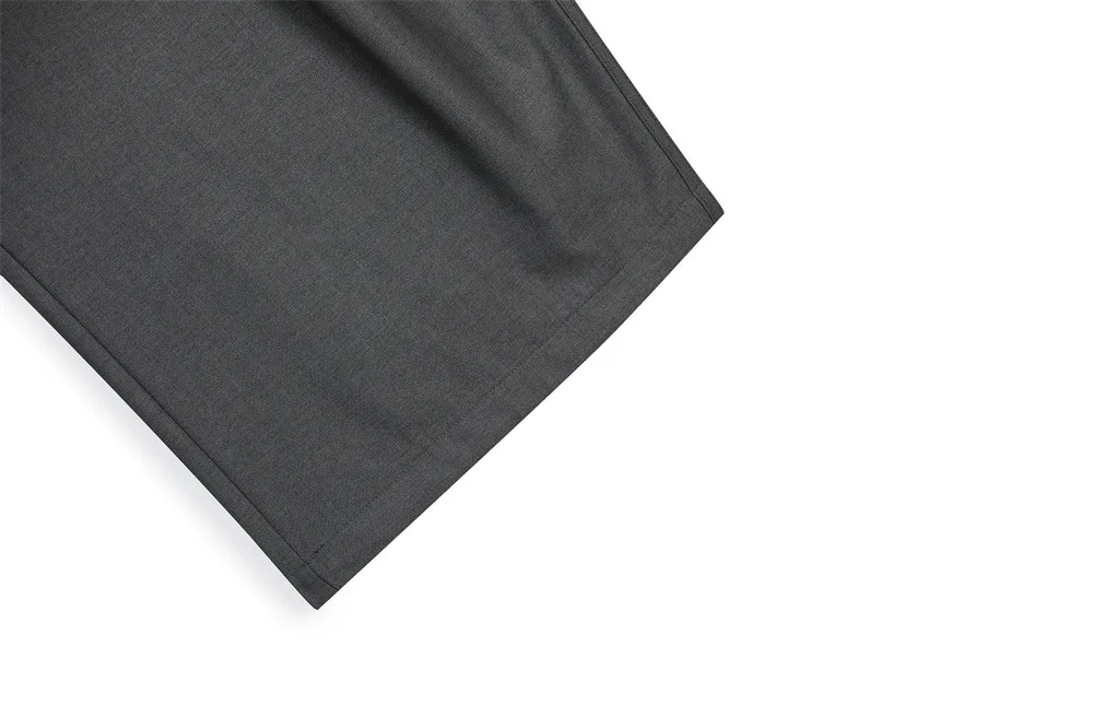 Vorne Geknöpfte Plissierte Laternenhose für Herren Weite Dunkelgraue Anzughose Streetwear Old Money Weit Geschnittene Business-Hose mit Gebogener Form – Detail 20