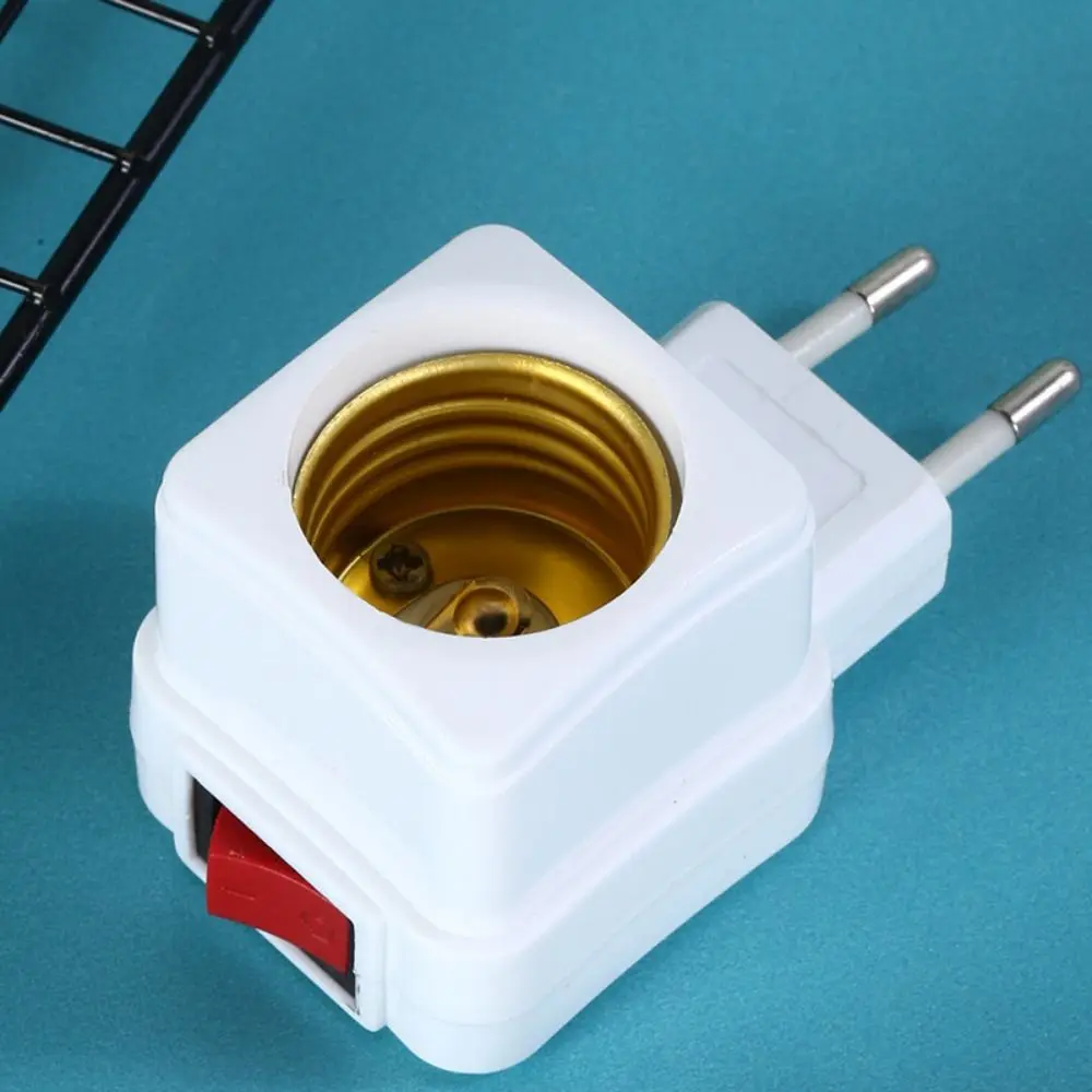 1/2Pcs Plug Lamp Holder Bulb Socket Spiral Pattern Integrated With On/Off Switch Lamp Base EU Plug Adapter Lighting Accessories