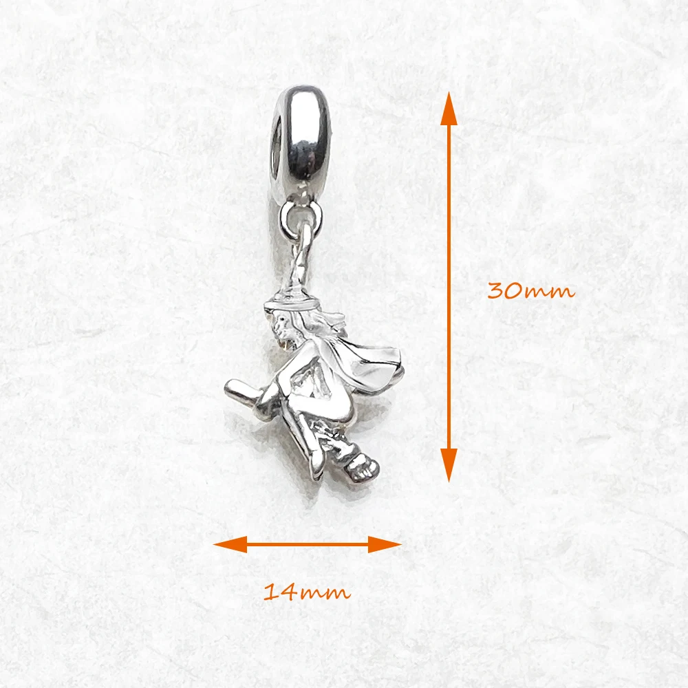 Fashion Witch Magic Broom Pendant Charm 925 Sterling Silver Female Lucky Jewelry For Women Gift