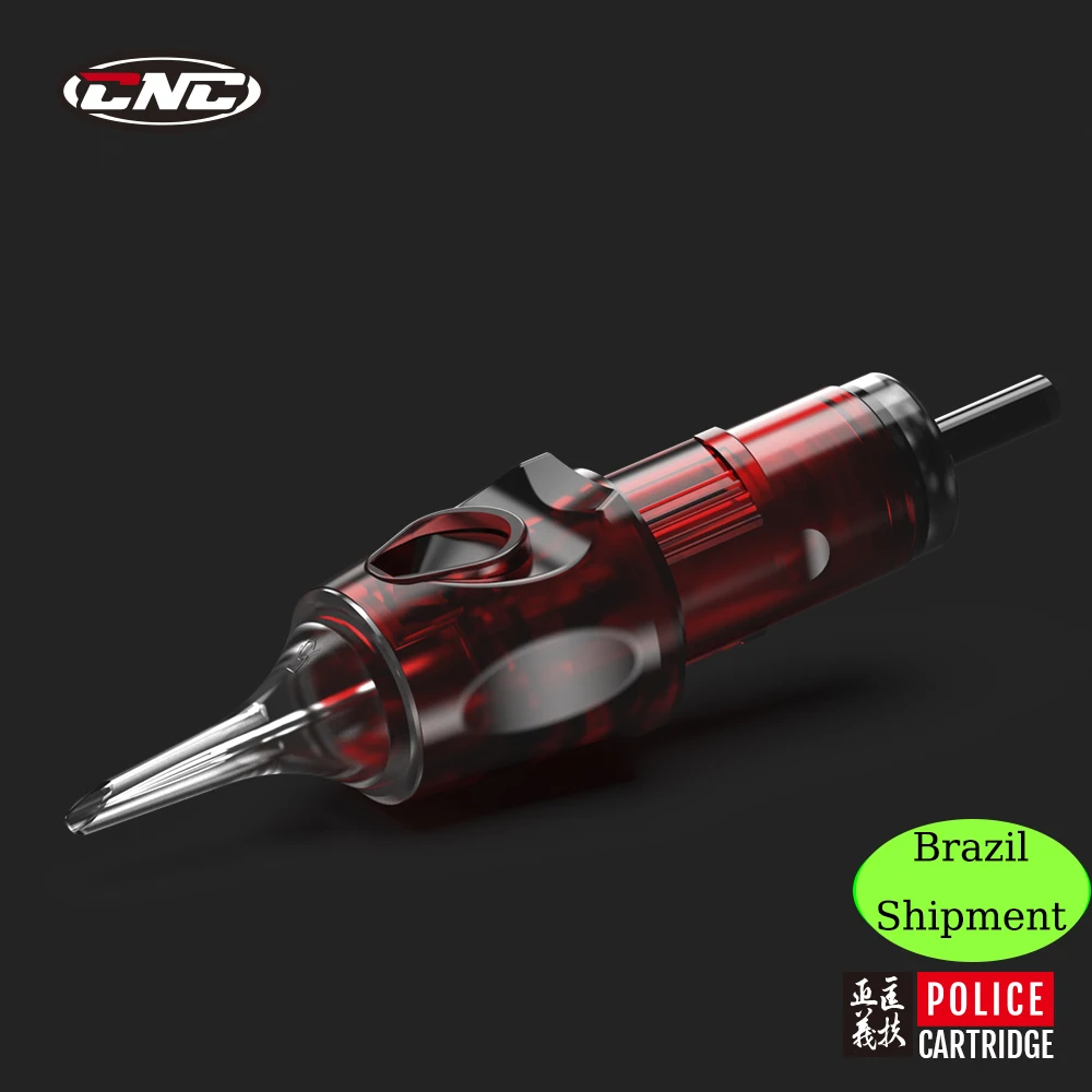 CNC Brazil Shipment 20 Pcs Police Tattoo Needl Red Disposable Syringe Cartridge Needl For Tattoo Machin RL/RM(0.3mm)