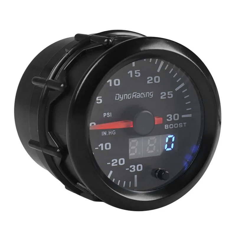 Dyno Racing 2 Inch 52mm Digital Pointer 7 Color LED Car Turbo Boost Meter PSI Pressure Gauge