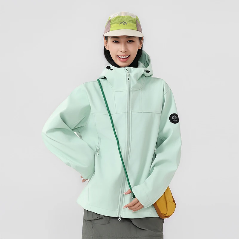 Plus Size Men Hooded Softshell Jacket Wind‑Resistant Water Repellent Adjustable Hood Zip Pockets Loose Casual Hiking Travel Outd