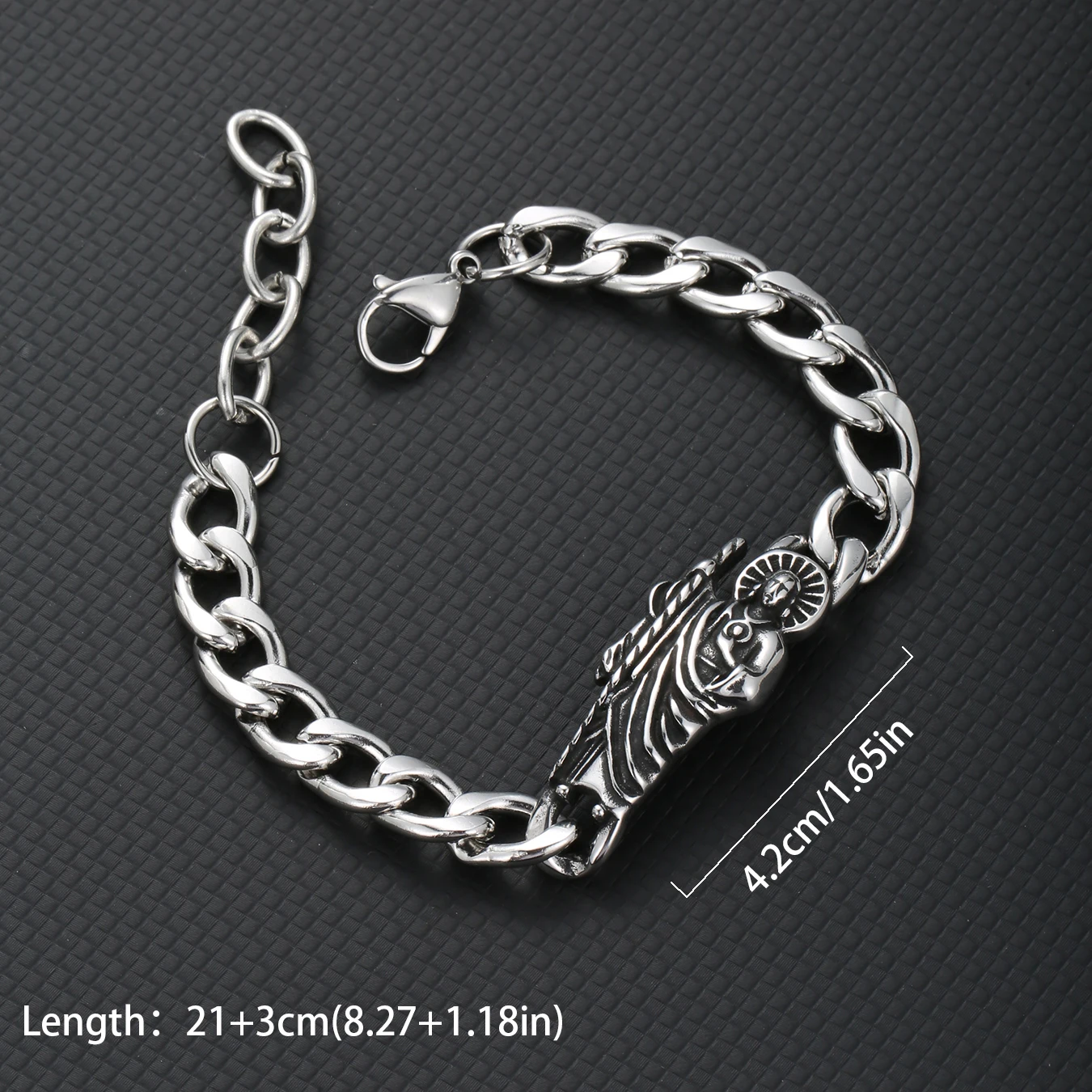 1 قطعة INGX خمر سانت سانت بنديكت أساور للرجال سلاسل الفولاذ المقاوم للصدأ سان بينيتو سوار رجل الحماية الروحية