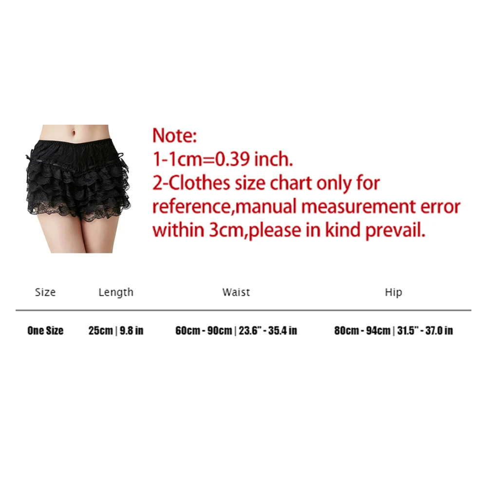 Women Summer Shorts Ruffle Lace Safety Pants Fashion Princess Loose Shorts Elastic Lolita Shorts Bottoming Culottes Bloomers Hot