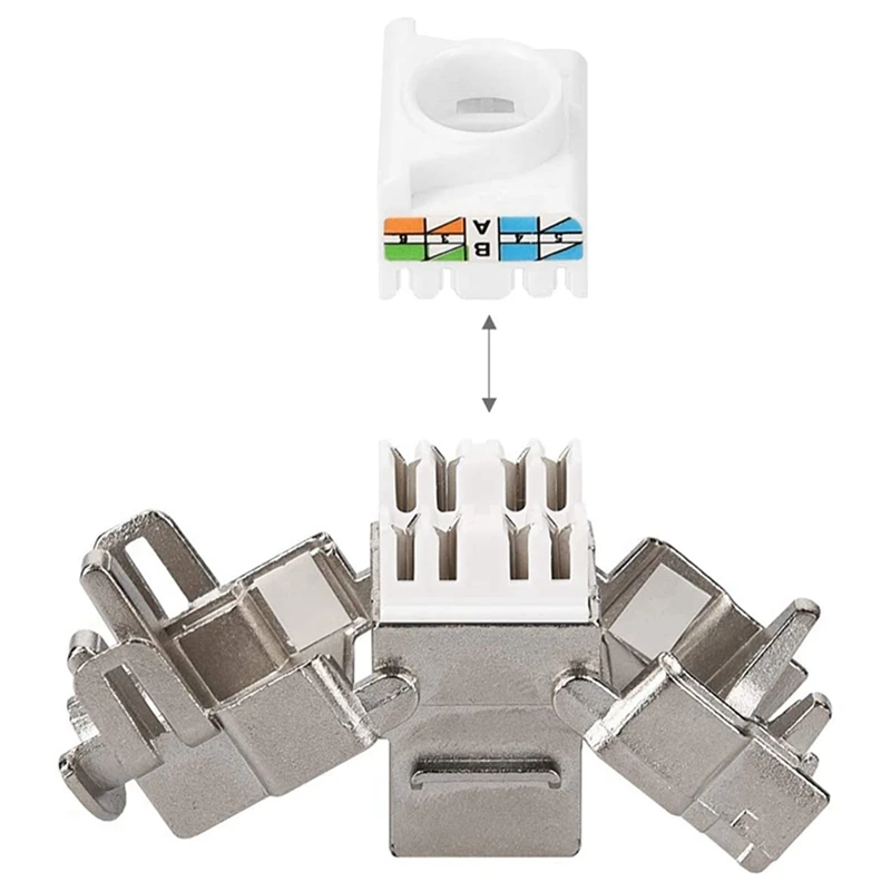 Keystone Module Jacks - 24 Piece CAT6A Shielded Keystone Jack RJ45 Cat 6A Ethernet Module 10 Gbit With Metal Housing