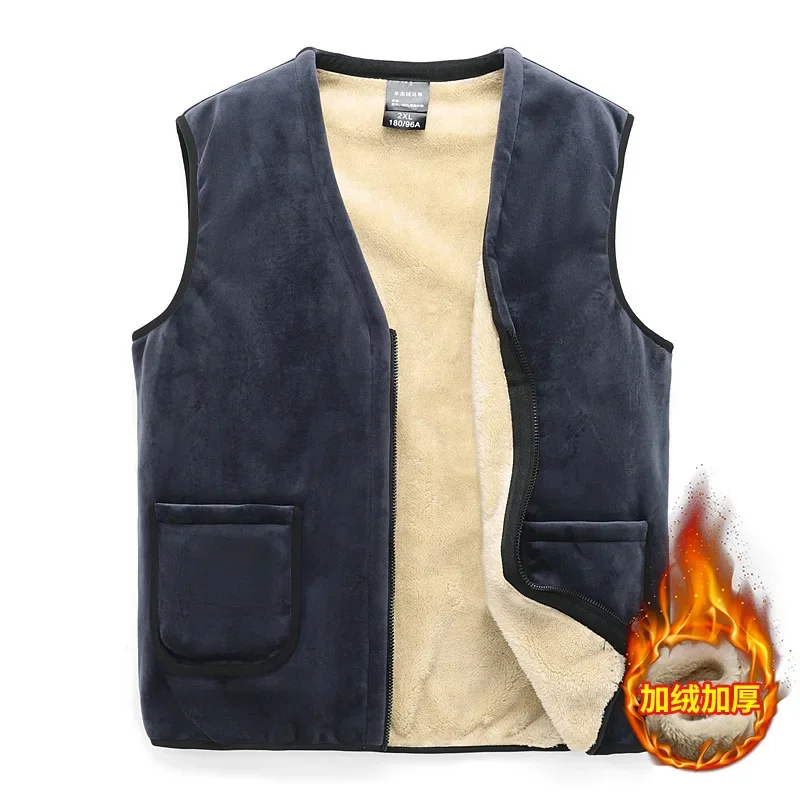 

2024 Men's Autumn and Winter Vest Warm Thickened Faux Fur Vest