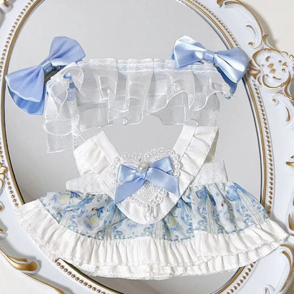 

Wedding Dress 20cm Cotton Doll Clothes Stuffed Cotton Doll Headwear Idol Dolls White Gauze Skirt Skirt Suit