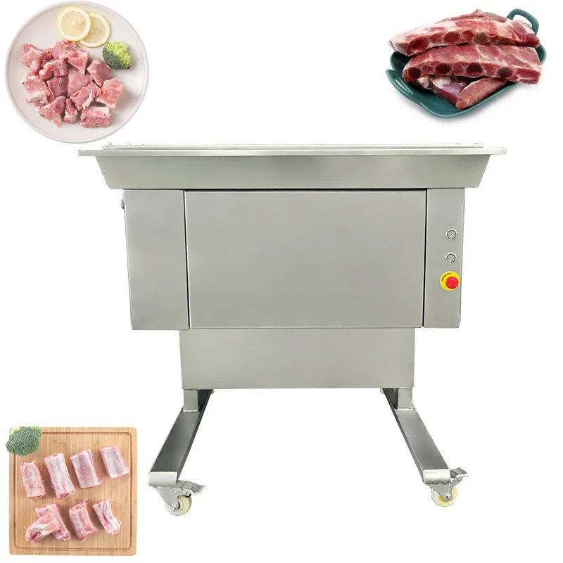 Fresh Ribs Cutter Large Commercial Pork Lamb Ribs Slitting Machine Automatic Chicken Duck Fish Strip Cube Processing Equipment