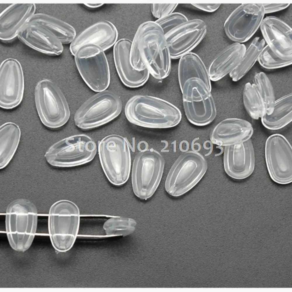 100pieces= 50pairs 11.8mm Push in Air Silicone Nose Pads Glasses Anti Slip Nose Pad Eyeglasses Accessories