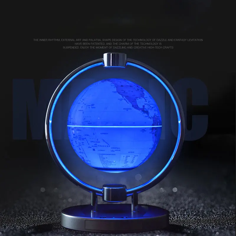 Floating Globe New and Unique Creative Bluetooth Speaker Magnetic Suspension Gift 6-inch Luminescent Rotation Craft Decoration