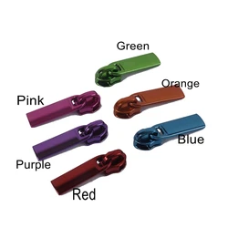 10pcs Various Color Zipper Pull 5# Nylon, DIY handbag Purse hardware Red,Pink,Green. Purple zipper pull