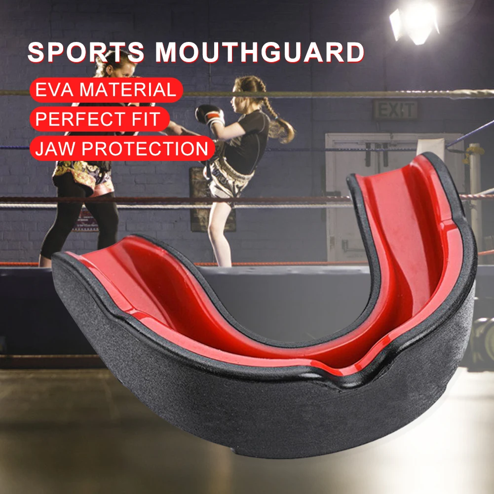 Kids Boxing Gum Shield with Storage Case Mouth Guard EVA Mouth Protector Double Colored for Boxing MMA Kickboxing Muay Thai