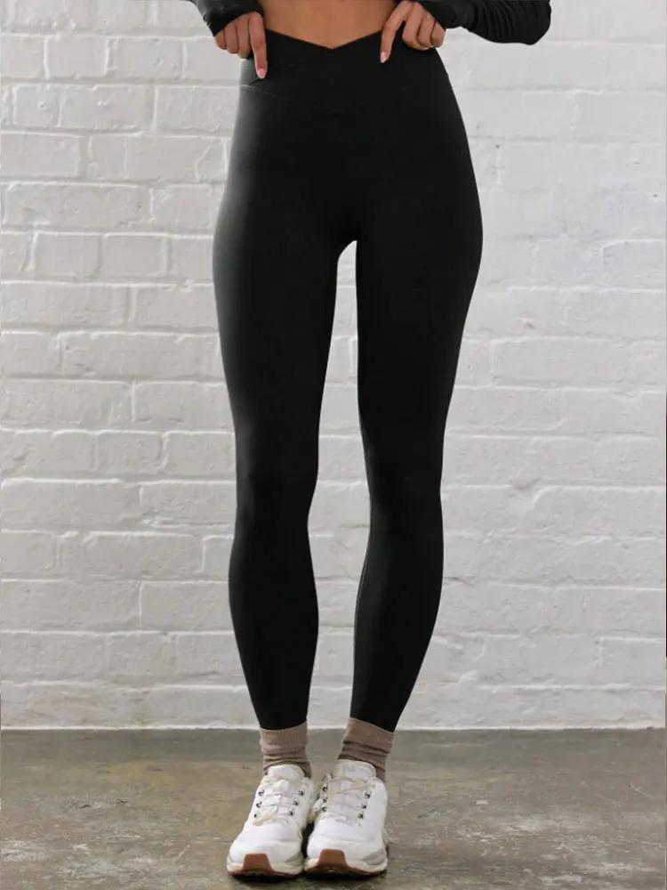 Cross High Waisted Yoga Leggings Spring And Summer Light And Soft Sports Pants High Elastic Sports Tights Suitable For Pilates