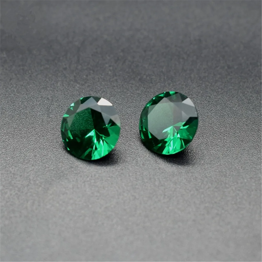 Joanlyn Emerald Round Faceted Gemstone Brilliant Cut Rich Green Emerald Gem Multiple Sizes to Choose C05E