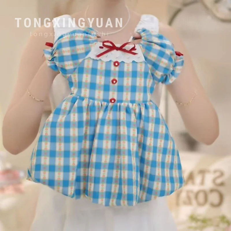 Girls Plaid Dress Stylish Vest Dress Baby Girls Princess Dress Fashionable Checkered Outfit for Little Ladies
