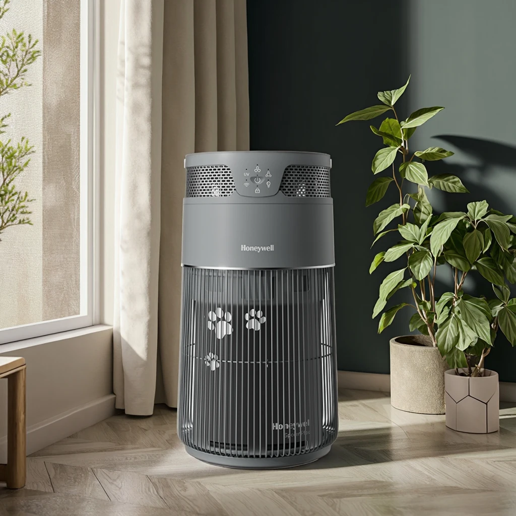 Esterilização e sucção capilar especialmente projetada para gatos Purificador de ar para animais de estimação Honeywell controlado por aplicativo