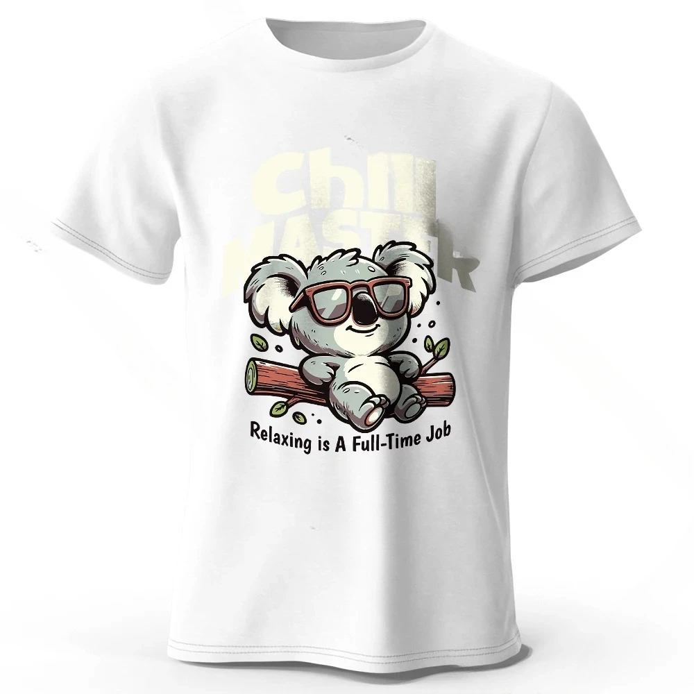 

Whimsical Hand-painted Animal T-shirt 100% Cotton - Cute Cartoon Style Comfortable Wear for Kids & Adults