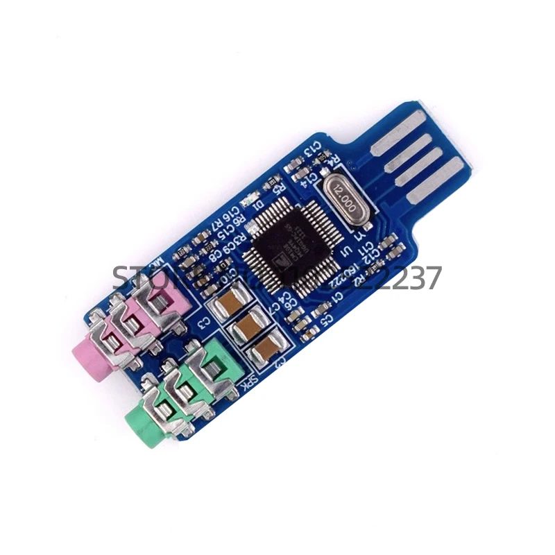 CM108 USB Sound Card Module Free Driver for Laptop Computer External Sound Card Chip Board with 3.5mm Microphone Jack