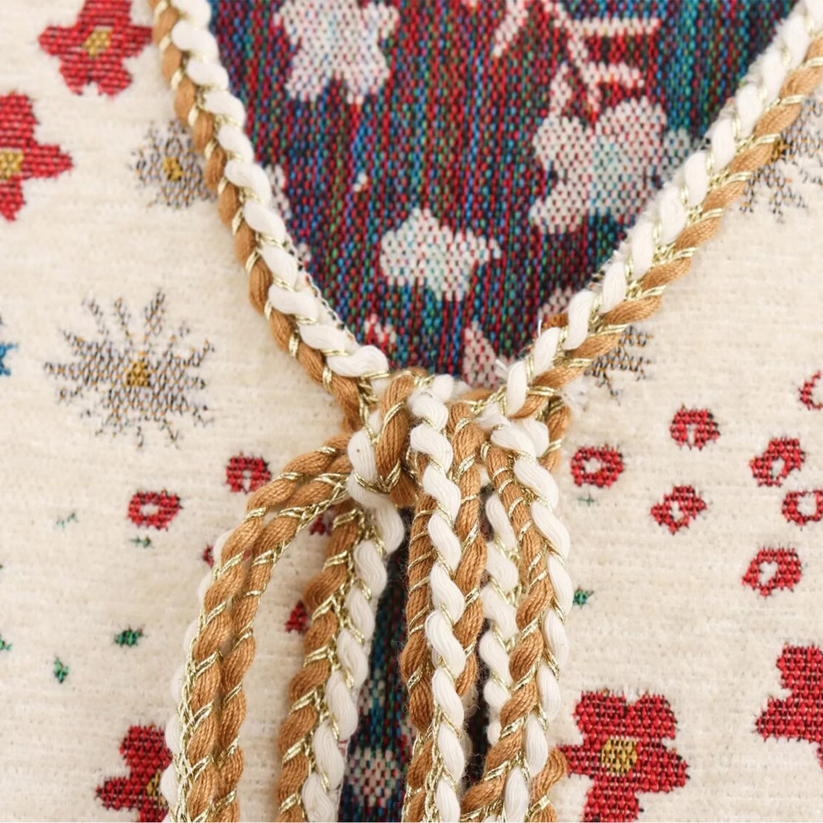 

Women Boho Vintage Medieval Vest Jacquard Gilet Color Blocking Webbing Trim Lace-up Tank Top for Tropical Travel Daily Casual