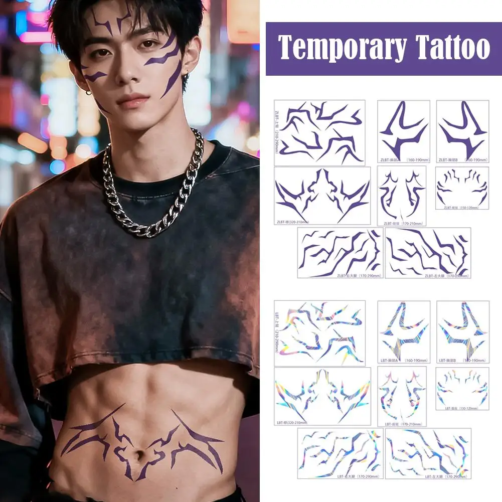 مجموعة الوشم المؤقت KPop Demon Hunters الجديدة أنماط Rumi & Jinu |   Bithday اللباس الداخلي HUNTR/Xi Saja هالوين تأثيري رومي الوشم