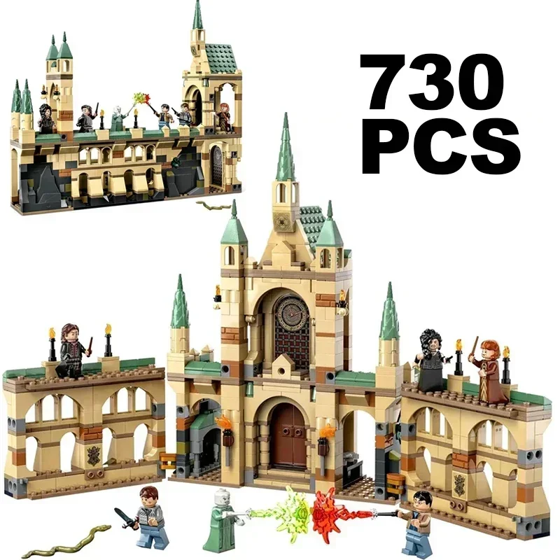 Blocs de construction de château compatibles 730 pièces, modèle de magicien de belette de combat, briques assemblées, cadeau d'anniversaire pour enfants, jouets pour adultes, 76415