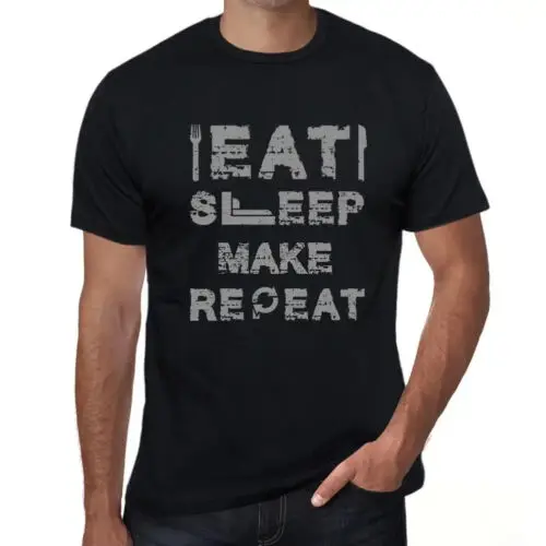 Heren Grafisch T-Shirt Eet Slaap Maak Herhaal – Eat Sleep Make Repeat