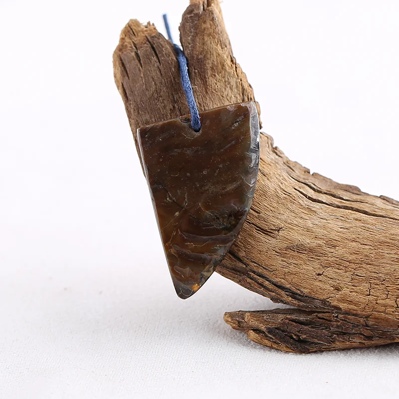 Natural Commonite Fossil Shield Slice Pendant Beads for Jewelry Making, Handmade Natural stones beads