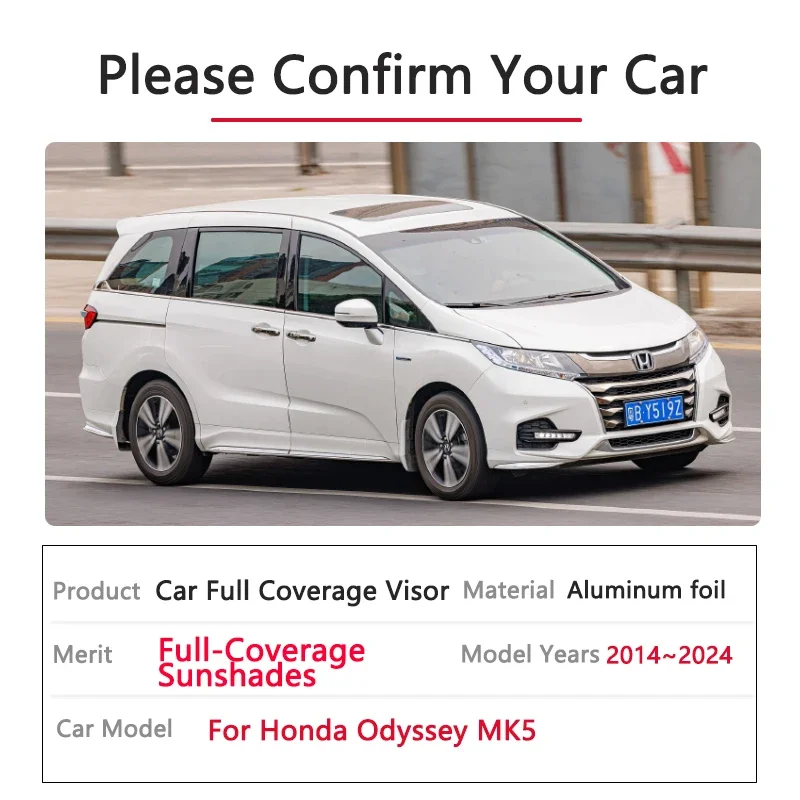 For Honda Odyssey Elysion MK5 RC 1 2 4 2014~2024 Car Full Sunshades Sunshading Board Anti-UV Protection Sun Windshield Board