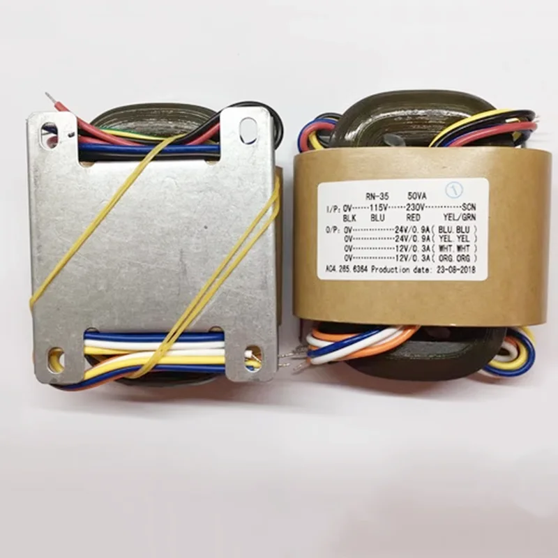 1Pc 50W 50VA R-type Primary Input 0-115-230V-SCN or 0-220V-SCN Secondary Output 25V 18V-9V 24V-12V R-core Transformer Audiophile