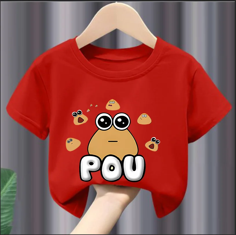 My Pet Alien Pou Kids T-shirts   Summer  Ound Neck T-shirt  Cartoon Summer Infant Tracksuits  Tees Boys Clothes  Tshirts