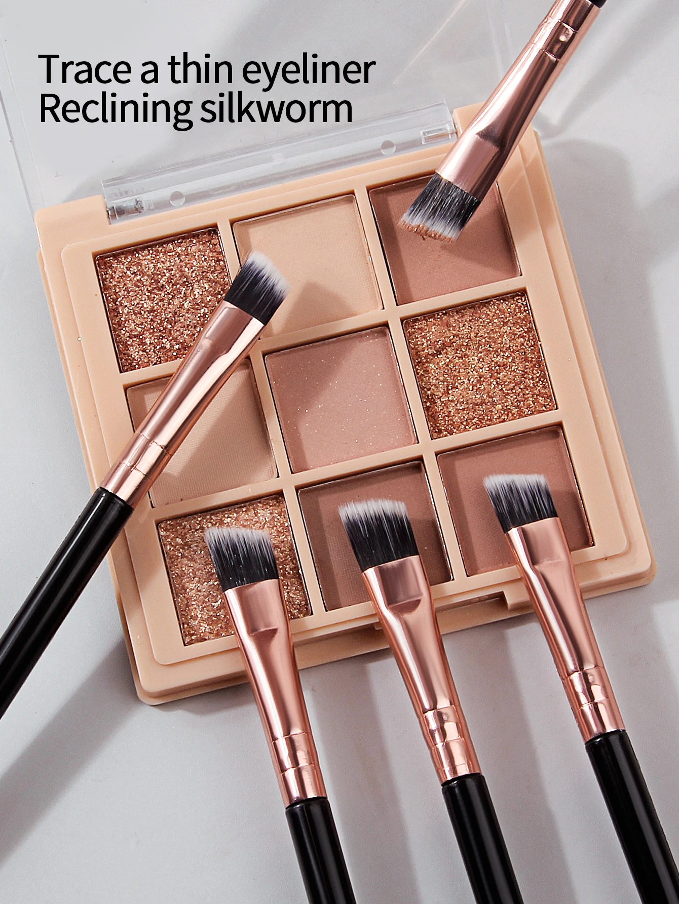 6/10/20/30PCS ultra-thin and ultra-fine eyeliner brush, angled eyebrow brush, eyelid detail brush, portable eye makeup tool