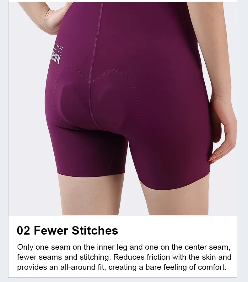 LAMEDA Damen-Radtrikot-Shorts mit Stoßdämpfung, gepolsterte Rennrad-Trägerhose, atmungsaktive Sommer-Radtrikot-Shorts – Detail 10