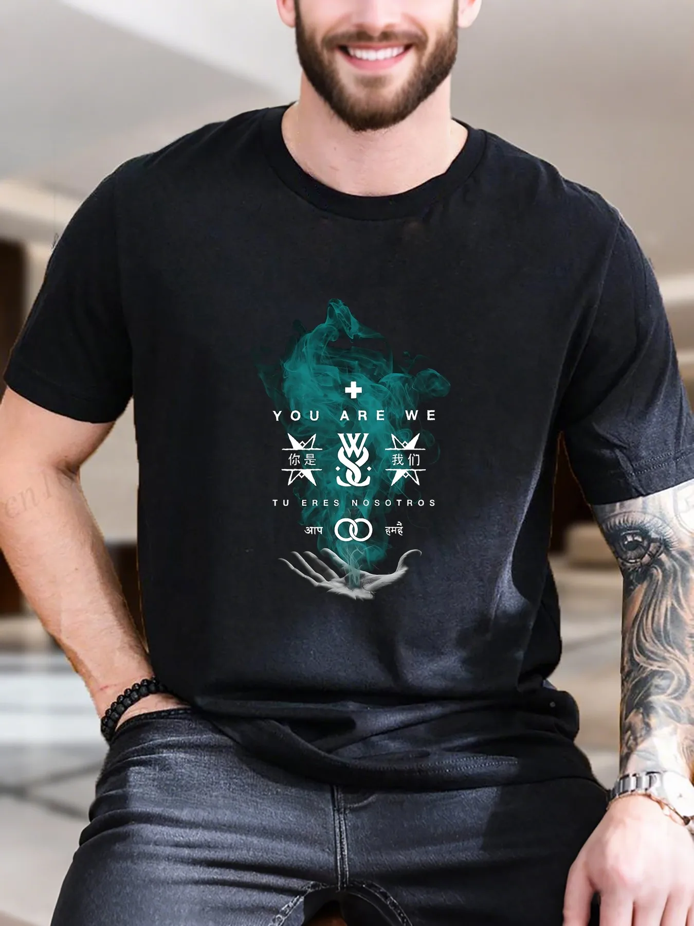 

New Arrival Fashion Men's Printed Short Sleeve T-Shirt 100% Cotton Comfortable Smoking-Themed Graphic Tee Trendy Casual Top for D