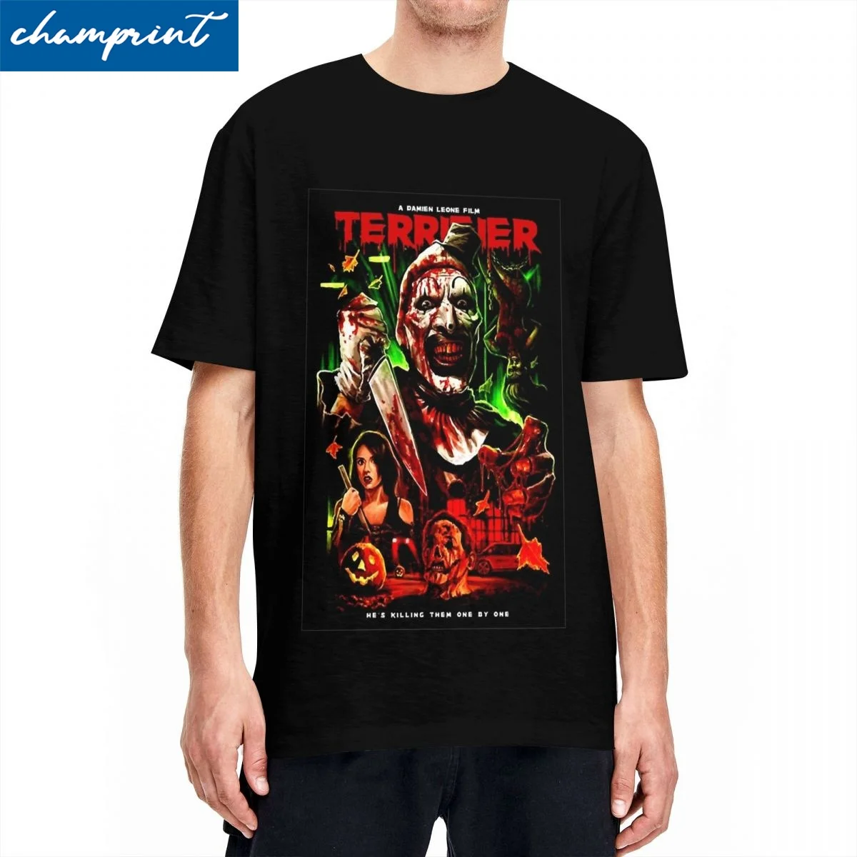 Terrifier Movie Art The Clown Horror Slasher Halloween T-Shirt Men Women's Cotton T Shirts Short Sleeve Tees Classic Clothing