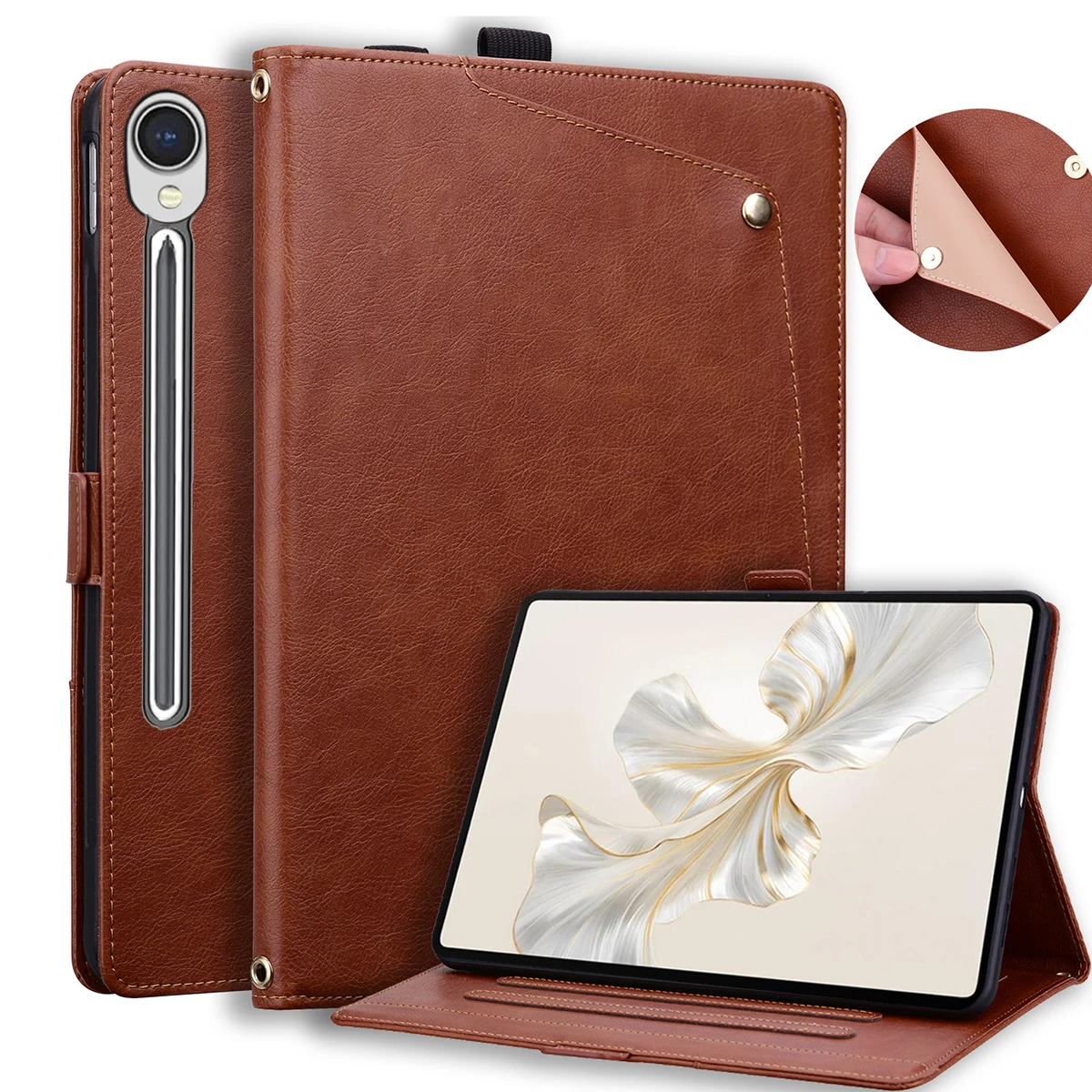 For Samsung Tab Case S11 S10 fe S12 Plus S9 S8 S7 Ultra Lite A11 A9 8.7 11 inch Leather Stand Cases Card Storage Soft Cover