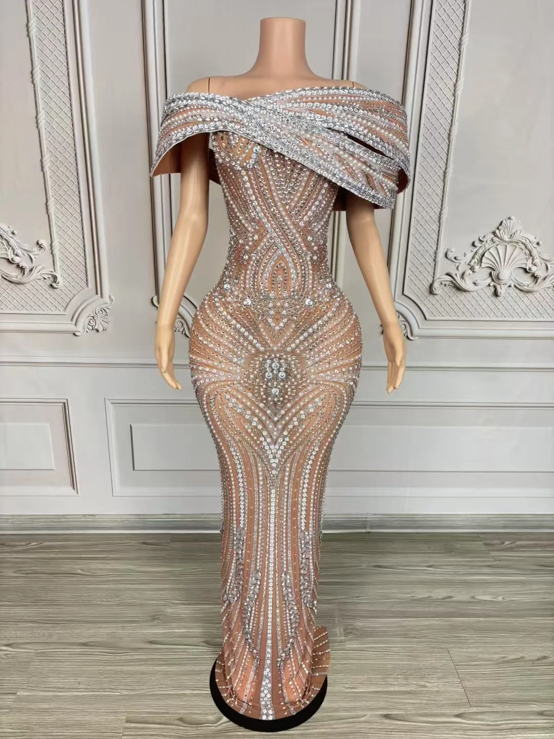 

New Full Diamond Trailing Dress Model Nightclub Bar Dj Performance Stage Costumes Singer Gogo Dancers Clothes Sexy Dress DN20943