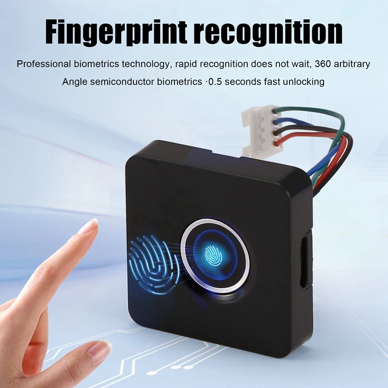 ZIZI Biometric Fingerprint Lock Black Keyless Cabinet Lock Smart Drawer Locks(Equipped With A Control App)