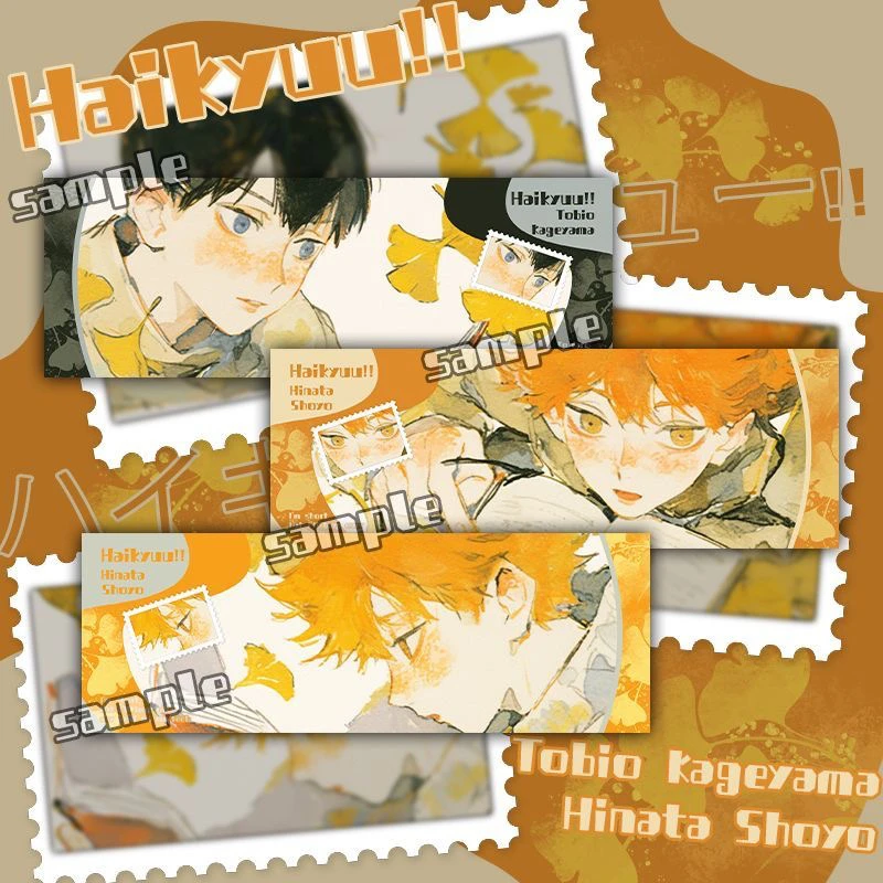 

Anime Game Haikyuu!! Shoyo Hinata Tobio Kageyama Cosplay Laser Ticket Mascot Kawaii Ornament Card Ambitus Xmas Halloween Gift