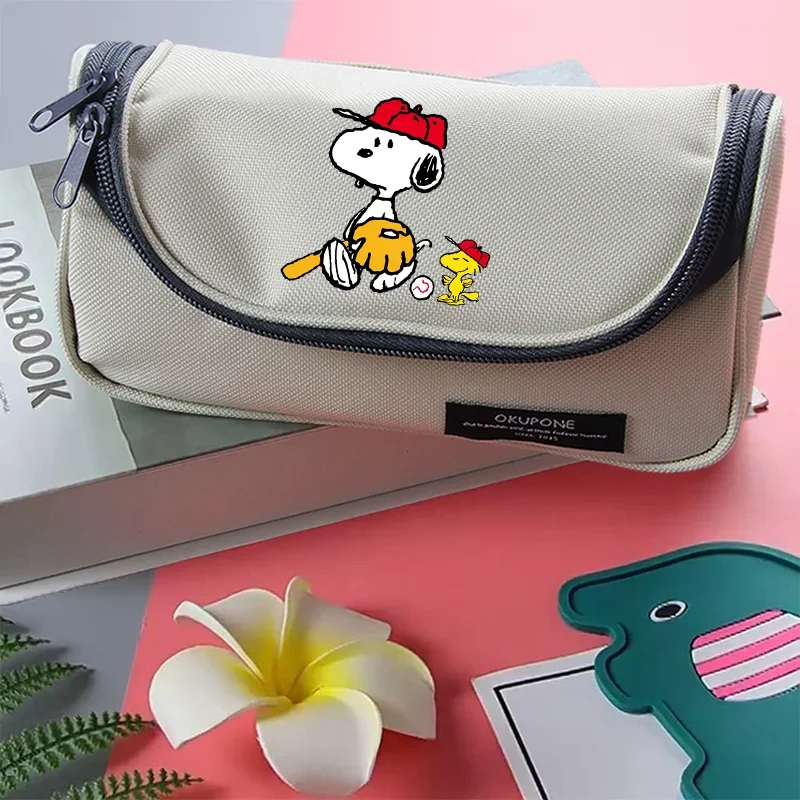 Snoopys Pencil Cases Cute Stationery Cartoon Anime Graphic Print School Supplies Portable Large Capacity Birthday Party Gifts