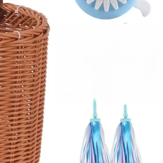 Retro Woven Bicycle Basket For Child Bike With PP Handlebar Mount Large Capacity Storage Vintage Wicker Design Cycling Accessory