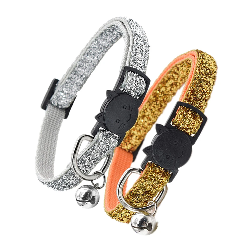 

2PCS Pet Collar Adjustable Dog Bell Cat Supplies Kitten Collars Fashion Pendant Suitable Dogs Cats Durable Soft Comfortable