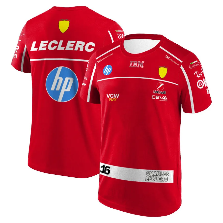 SF2025 new F1 racing suit T-shirt Scuderia F1 Hamilton team Charles Leclerc fan T-shirt men's sports cycling suit breathable top