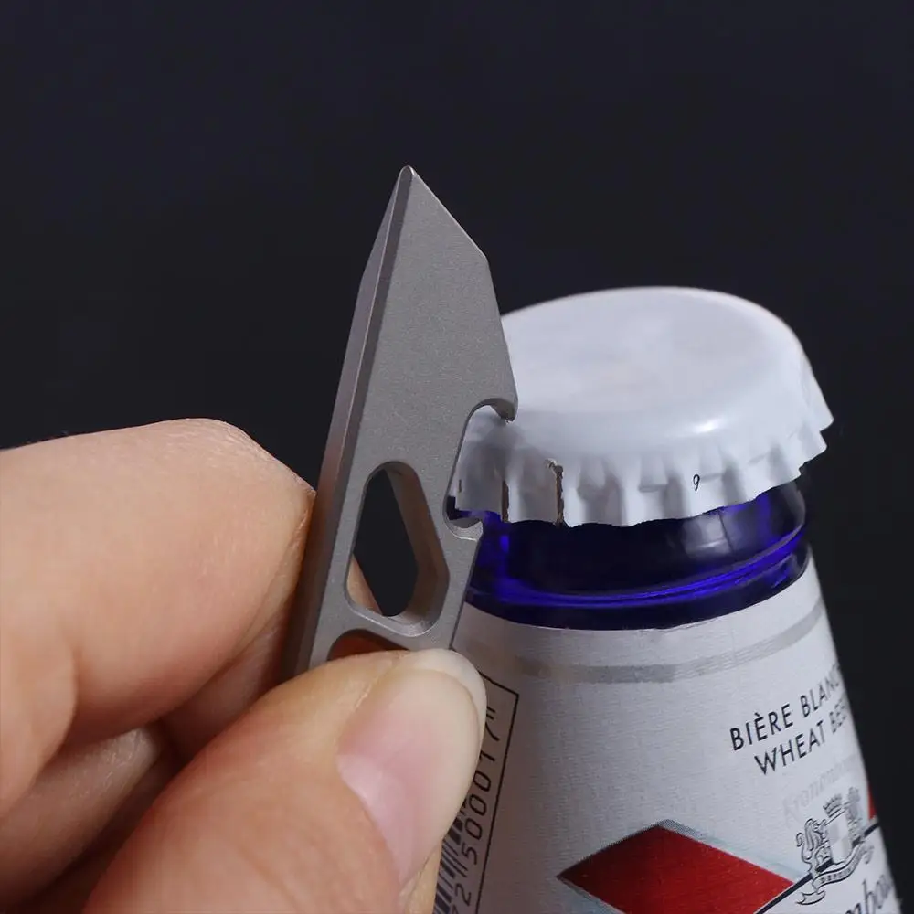Easy To Use 55mm Mini Pry Bar Multipurpose Portable Bottle Opener Durable TC4 Titanium Alloy Keychain Pendant Gifts