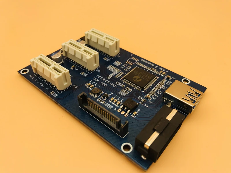 3 in 1 PCIE PCI Express  1X slots Riser Card PCI-E 1 to 3 Expansion Adapter 2 Layer PCB Board + 60cm USB 3.0 Cable for Mining