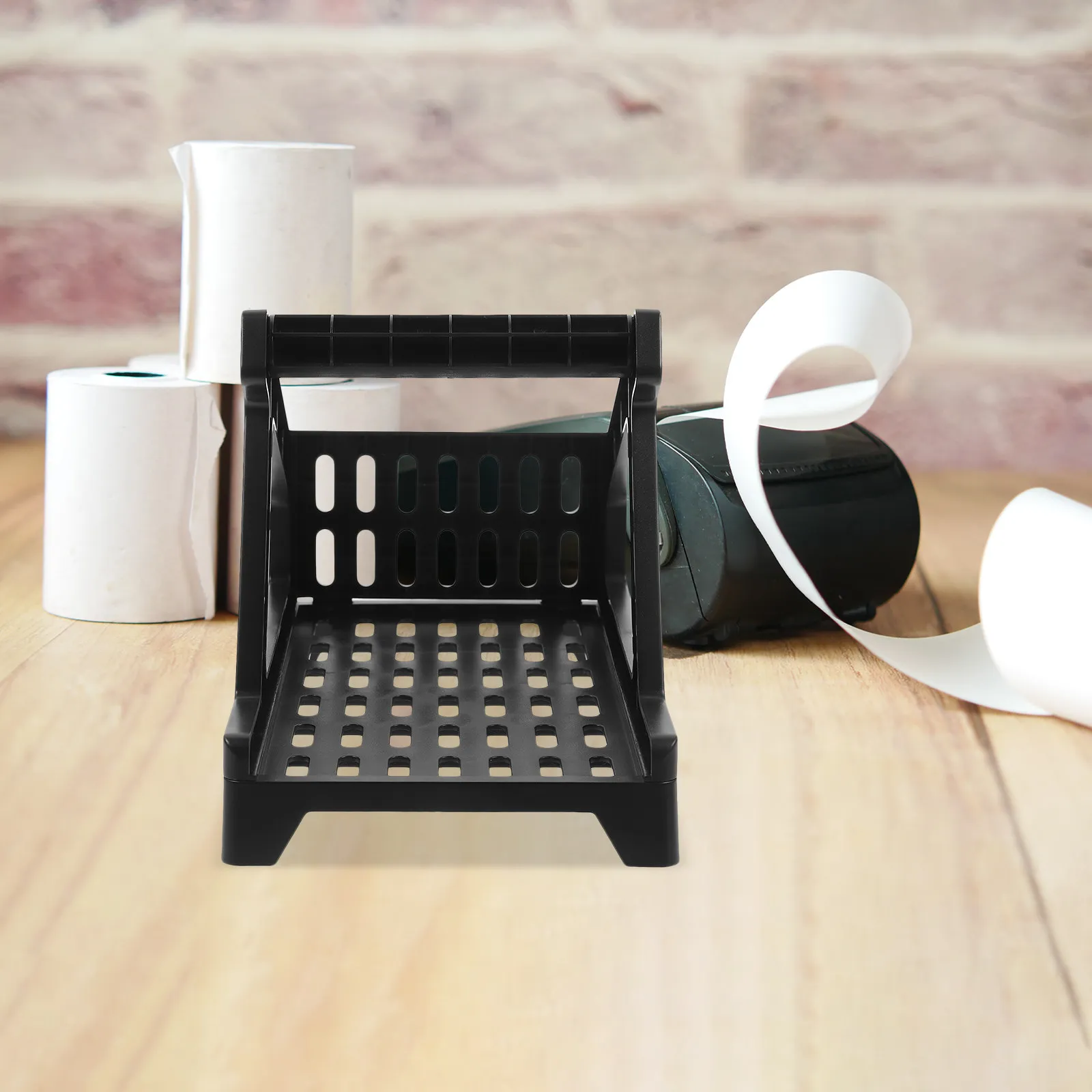 

External Shipping Label Holder Desktop ABS Plastic Thickened Label Tray Printer Supply Organizer Stand for Rolls Cable Storage