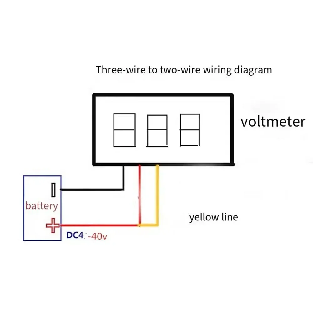 1PC 0.28inch Digital DC Voltmeter Head 3 Wire LED Minimun Digital Voltmeter DC0-100V Reverse Connection Protection