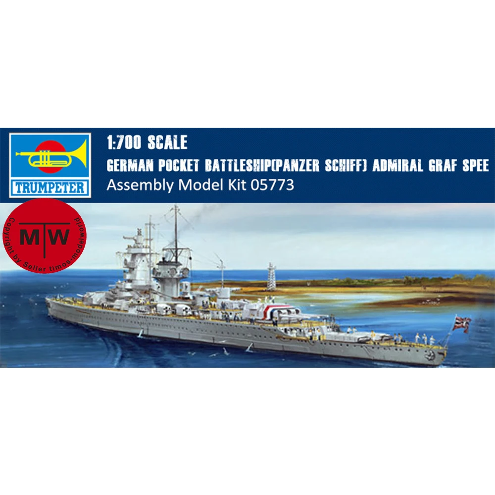 Trumpeter 05773 1/700 German Pocket Battleship(Panzer Schiff) Admiral Graf Spee 1937 Military Plastic Assembly Model Kits