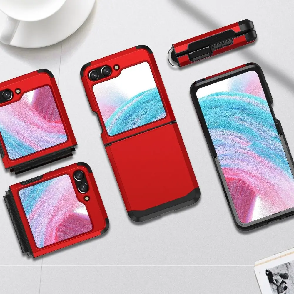 مقاوم للصدمات لهاتف Z Flip 5 حافظة PC من البولي يوريثان الحراري المفصلي غطاء هاتف واقي درع واقٍ للهاتف المحمول لهاتف Samsung Galaxy Z Flip5